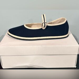 ViBi Venezia Women's Classic Cotton Mary Jane Flats | color: navy | size: 6.5/37
